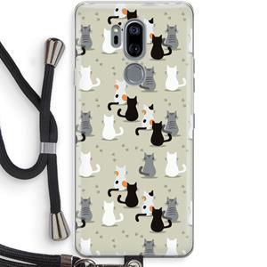 CaseCompany Katten: LG G7 Thinq Transparant Hoesje met koord