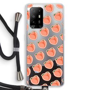CaseCompany Just peachy: Oppo A94 5G Transparant Hoesje met koord