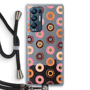 CaseCompany Donuts: Oppo Find X3 Neo Transparant Hoesje met koord