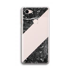 CaseCompany Zwart marmer: Google Pixel 3 Transparant Hoesje
