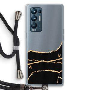 CaseCompany Gouden marmer: Oppo Find X3 Neo Transparant Hoesje met koord