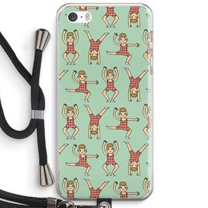 CaseCompany Gymboys: iPhone 5 / 5S / SE Transparant Hoesje met koord