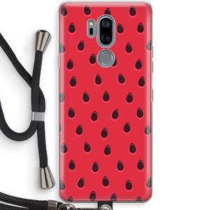 CaseCompany Watermelon: LG G7 Thinq Transparant Hoesje met koord