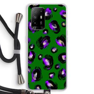 CaseCompany Green Cheetah: Oppo A94 5G Transparant Hoesje met koord