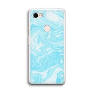 CaseCompany Waterverf blauw: Google Pixel 3 Transparant Hoesje