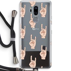 CaseCompany Rock: LG G7 Thinq Transparant Hoesje met koord