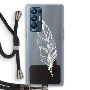 CaseCompany Pluim: Oppo Find X3 Neo Transparant Hoesje met koord