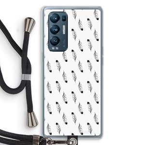 CaseCompany Pluimen: Oppo Find X3 Neo Transparant Hoesje met koord