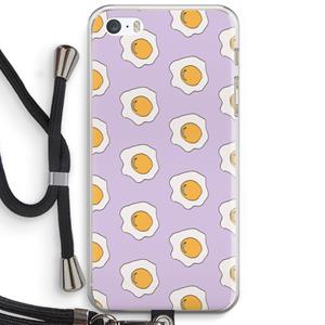 CaseCompany Bacon to my eggs #1: iPhone 5 / 5S / SE Transparant Hoesje met koord
