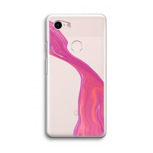 CaseCompany Paarse stroom: Google Pixel 3 Transparant Hoesje