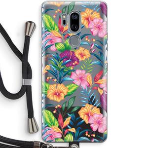 CaseCompany Tropisch 2: LG G7 Thinq Transparant Hoesje met koord