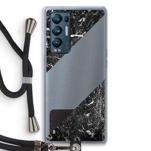 CaseCompany Zwart marmer: Oppo Find X3 Neo Transparant Hoesje met koord