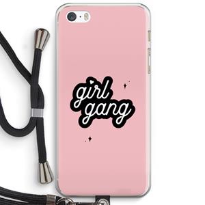 CaseCompany Girl Gang: iPhone 5 / 5S / SE Transparant Hoesje met koord