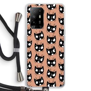 CaseCompany Kat: Oppo A94 5G Transparant Hoesje met koord