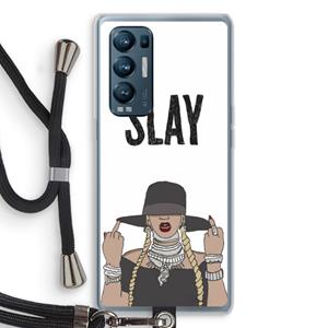 CaseCompany Slay All Day: Oppo Find X3 Neo Transparant Hoesje met koord