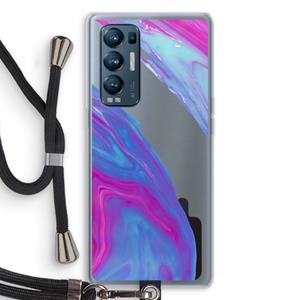 CaseCompany Zweverige regenboog: Oppo Find X3 Neo Transparant Hoesje met koord