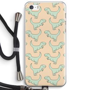 CaseCompany Dinos: iPhone 5 / 5S / SE Transparant Hoesje met koord