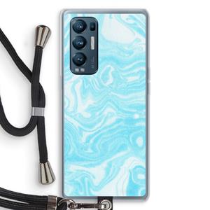 CaseCompany Waterverf blauw: Oppo Find X3 Neo Transparant Hoesje met koord