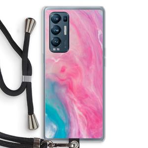 CaseCompany Roze explosie: Oppo Find X3 Neo Transparant Hoesje met koord