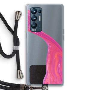 CaseCompany Paarse stroom: Oppo Find X3 Neo Transparant Hoesje met koord