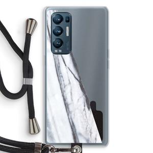 CaseCompany Gestreepte marmer: Oppo Find X3 Neo Transparant Hoesje met koord
