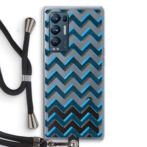 CaseCompany Onderbroken lijn: Oppo Find X3 Neo Transparant Hoesje met koord
