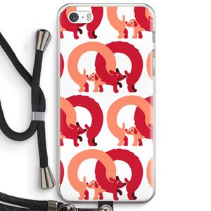 CaseCompany Dogs: iPhone 5 / 5S / SE Transparant Hoesje met koord