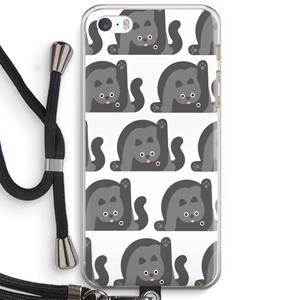CaseCompany Cats: iPhone 5 / 5S / SE Transparant Hoesje met koord