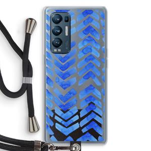 CaseCompany Blauwe pijlen: Oppo Find X3 Neo Transparant Hoesje met koord