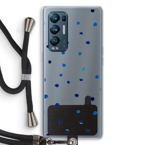 CaseCompany Blauwe stippen: Oppo Find X3 Neo Transparant Hoesje met koord