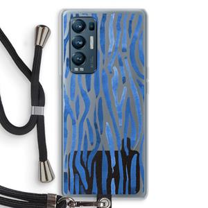 CaseCompany Blauwe nerven: Oppo Find X3 Neo Transparant Hoesje met koord