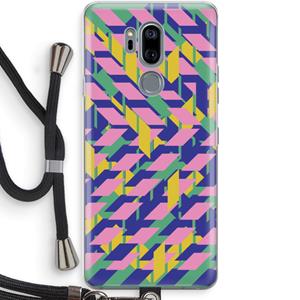 CaseCompany Skew Blush 1: LG G7 Thinq Transparant Hoesje met koord