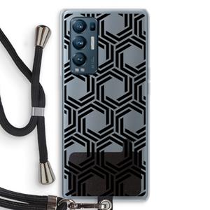 CaseCompany Geometrisch patroon: Oppo Find X3 Neo Transparant Hoesje met koord
