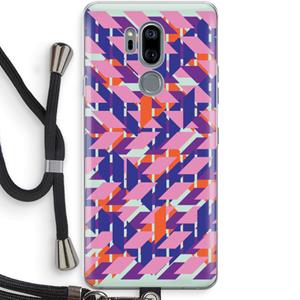 CaseCompany Skew Blush 3: LG G7 Thinq Transparant Hoesje met koord