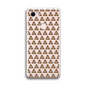CaseCompany Poop emoji: Google Pixel 3 Transparant Hoesje