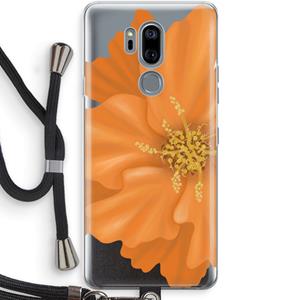 CaseCompany Orange Ellila flower: LG G7 Thinq Transparant Hoesje met koord