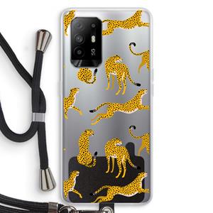 CaseCompany Luipaard: Oppo A94 5G Transparant Hoesje met koord