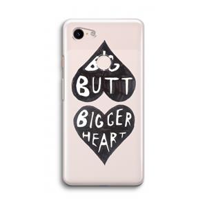 CaseCompany Big butt bigger heart: Google Pixel 3 Transparant Hoesje