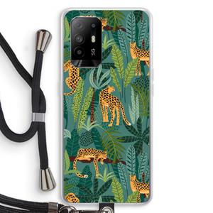 CaseCompany Luipaard 2: Oppo A94 5G Transparant Hoesje met koord