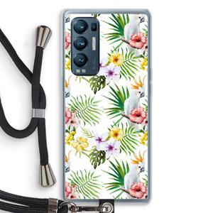 CaseCompany Gele kuif: Oppo Find X3 Neo Transparant Hoesje met koord