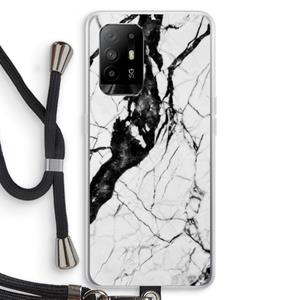 CaseCompany Witte marmer 2: Oppo A94 5G Transparant Hoesje met koord