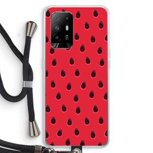CaseCompany Watermelon: Oppo A94 5G Transparant Hoesje met koord