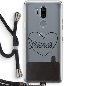CaseCompany Friends heart black: LG G7 Thinq Transparant Hoesje met koord