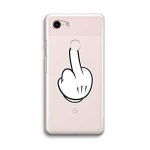 CaseCompany Middle finger white: Google Pixel 3 Transparant Hoesje