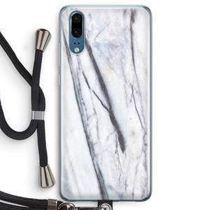 CaseCompany Gestreepte marmer: Huawei P20 Transparant Hoesje met koord