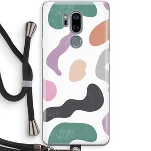 CaseCompany Memphis Shapes: LG G7 Thinq Transparant Hoesje met koord