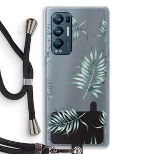 CaseCompany Simple leaves: Oppo Find X3 Neo Transparant Hoesje met koord