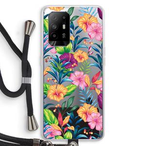 CaseCompany Tropisch 2: Oppo A94 5G Transparant Hoesje met koord