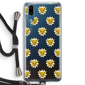 CaseCompany Leeuwenkoppen: Huawei P20 Transparant Hoesje met koord