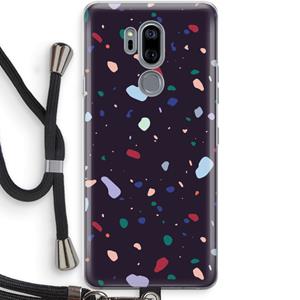 CaseCompany Dark Rounded Terrazzo: LG G7 Thinq Transparant Hoesje met koord